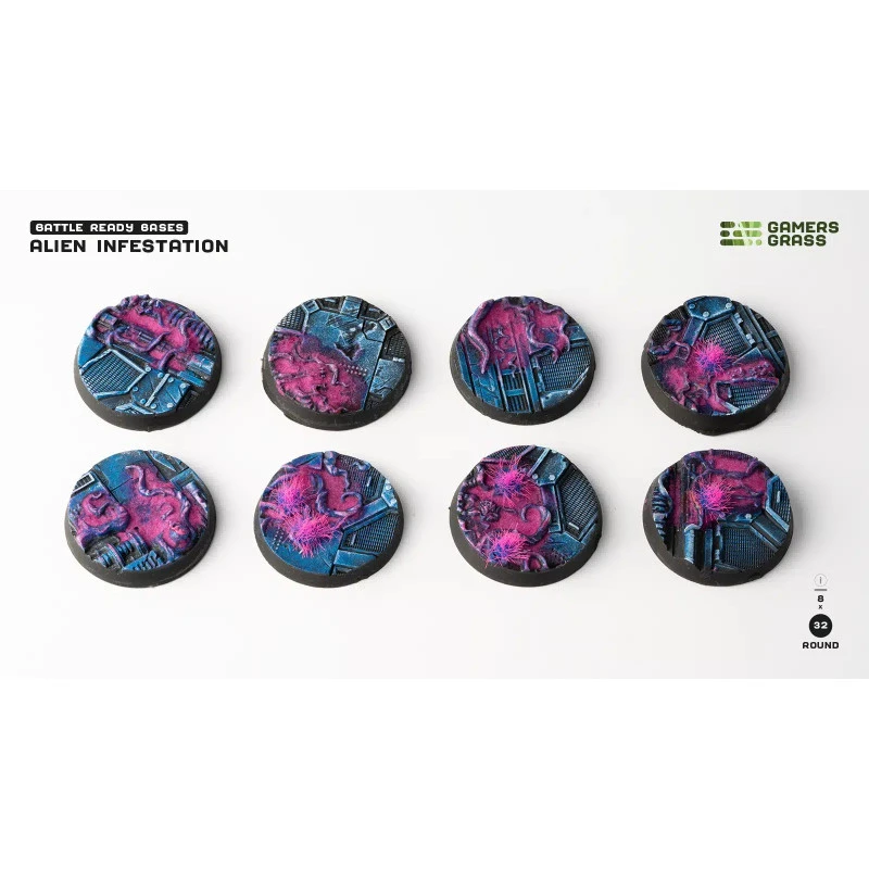 Alien Infestation Bases Round 32mm (x8) 2 Alien Infestation Bases Round 32mm (x8) – Image 2