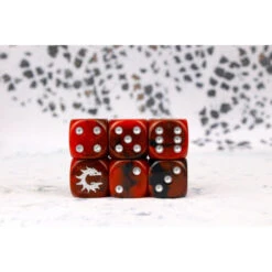 Conquest Logo On Red And Black Dice "First Blood" -Wargame Spirit Boutique conquest logo on red and black dice first blood 2