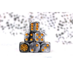 Dweghom Faction Dice On Gray Swirl Dice -Wargame Spirit Boutique dweghom faction dice on gray swirl dice 2