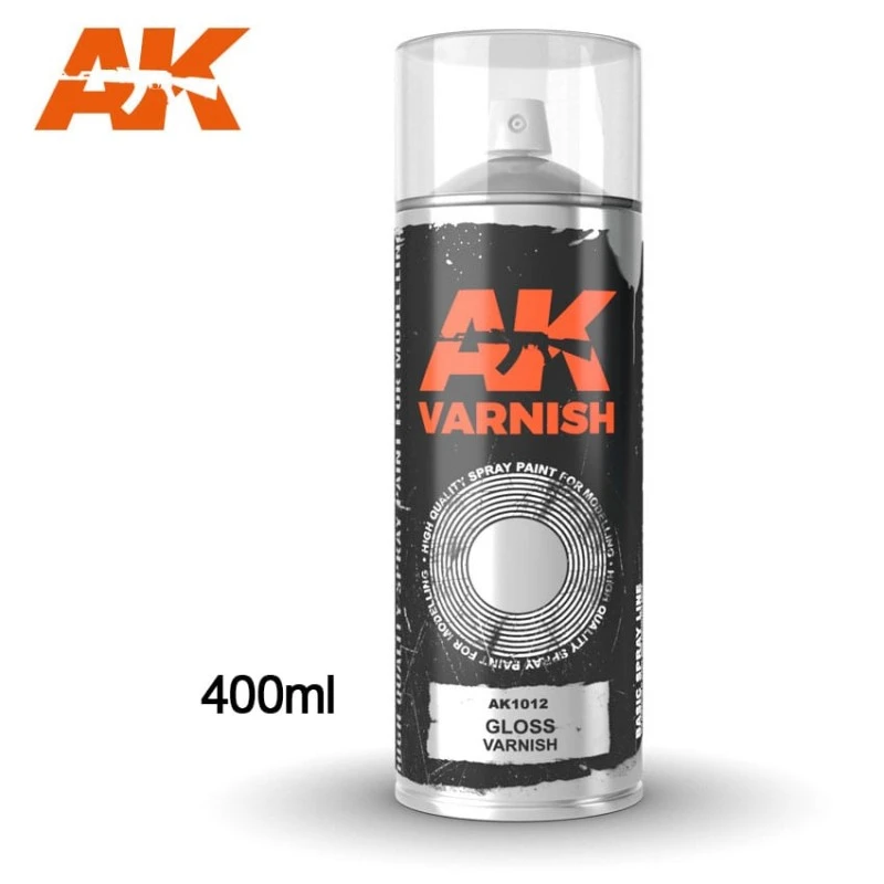 Gloss Varnish - Spray 400ml (Includes 2 Nozzles) - AK 1 Gloss Varnish - Spray 400ml (Includes 2 Nozzles) - AK