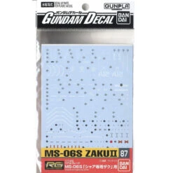 GUNDAM GUNPLA DECAL RG 1/144 87 MS-06S CHAR'S ZAK