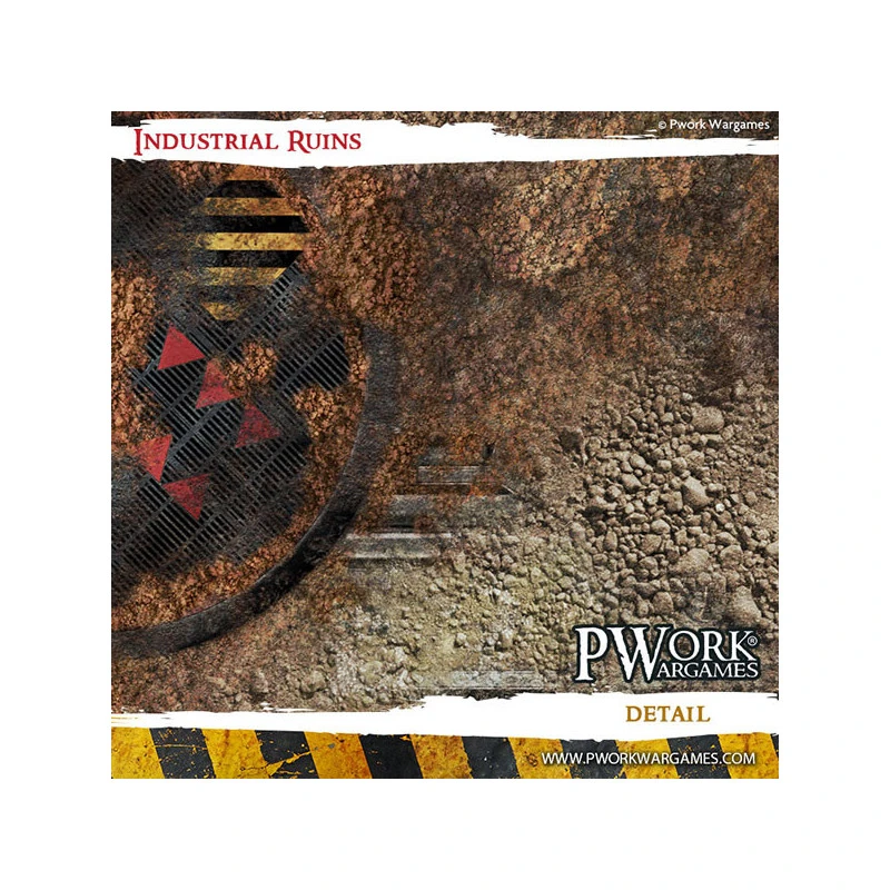 TAPIS DE JEU NÉOPRÈNE INDUSTRIAL RUINS 3x3' (92x92cm) 3 TAPIS DE JEU NÉOPRÈNE INDUSTRIAL RUINS 3x3' (92x92cm) – Image 3