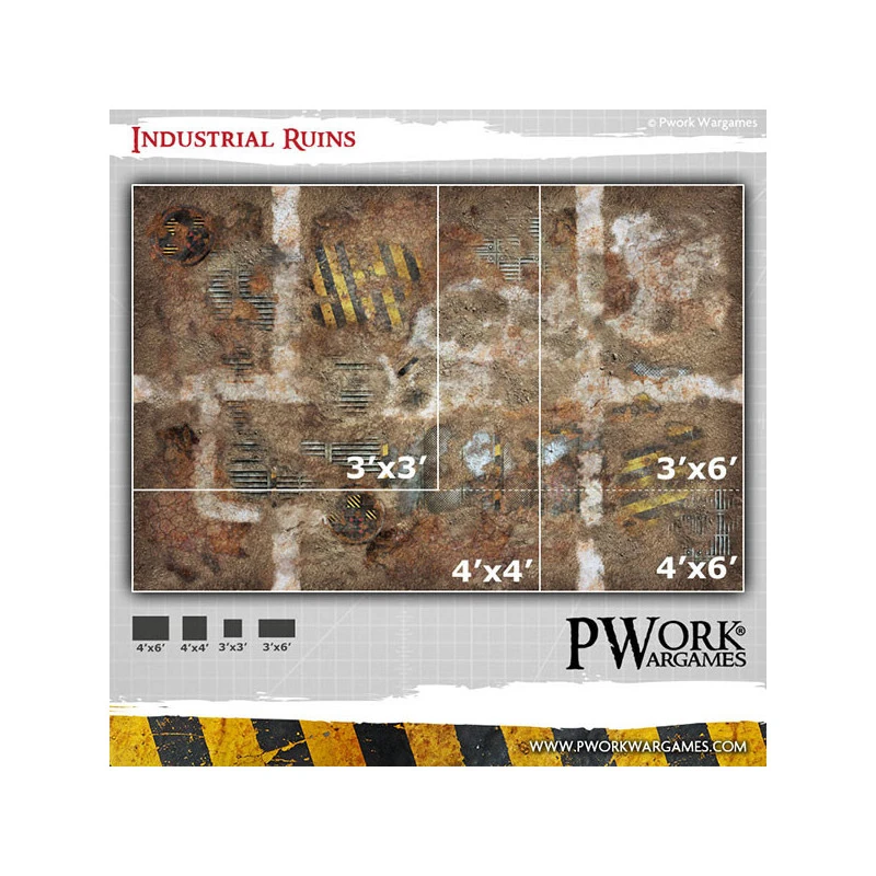 TAPIS DE JEU NÉOPRÈNE INDUSTRIAL RUINS 3x3' (92x92cm) 5 TAPIS DE JEU NÉOPRÈNE INDUSTRIAL RUINS 3x3' (92x92cm) – Image 5